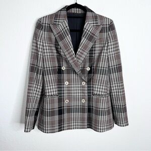 Brunello Cucinelli Tarten blazer Women Size 6 42 medium Plaid Wool Twill